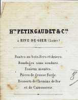 INDUSTRIE 1861 HAUTS FOURNEAUX FORGES ACIERIES  MARINE ET DES CHEMINS DE FER Rive De Gier > Doré M. De Forges LE MANS - 1800 – 1899