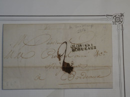 BW1 GUADELOUPE  FRANCE   BELLE LETTRE RRR  1816 POINTE A PITRE  A  BORDEAUX  +GRIFFE COLONIES+AFF. INTERESSANT ++ - Covers & Documents