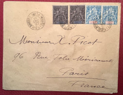 "PLUM 1897" Lettre RARE Affr. Type Groupe>Paris France, SUPERBE (Nouvelle-Calédonie Cover - Brieven En Documenten
