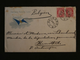 BW1  NORGE   BELLE LETTRE  DU SS HAMBURG  RARE  1913 GEIRANGER     A ANTWERPEN BELGIUM   +TEXTE  +AFF. INTERESSANT ++ - Brieven En Documenten