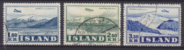 Iceland 1952 Mi. 278-80, Flugzeuge über Landschaften Complete Set - Usati