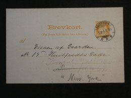 BW1  NORGE   BELLE LETTRE CARTE ENTIER   RR 1904 KRISTIANA A NEW YORK USA  +AFF. INTERESSANT ++ - Interi Postali