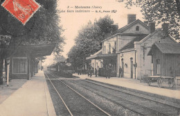 MOIRANS (Isère) - La Gare Intérieure - Arrivée Du Train - Voyagé 1914 (2 Scans) Maria Vivier, Usine Charlin Aux Abrets - Moirans