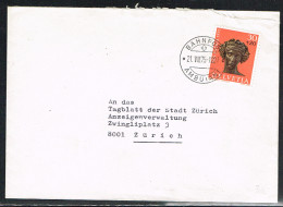 VIN/COL13 - SUISSE Obl. Ambulant Bahnpost Sur Lettre Exp. De Nebikon 1975 - Ferrocarril