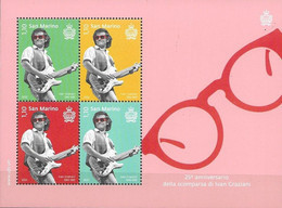 SAN MARINO, 2022, MNH, MUSIC, SINGERS, SONGWRITERS, IVAN GRAZIANI, GUITARS, SHEETLET OF 4v - Musique