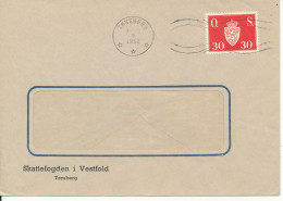 Norway Cover Tönsberg 9-9-1952 (Skattefogden I Vestfold) Single Franked - Storia Postale