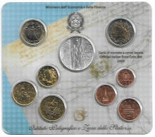 EURO 2003 - SERIE DI MONETE A CORSO LEGALE 2005 OFFICIAL ITALIAN COIN-SET - CON 5 EURO IN ARGENTO EUROPA DEL LAVORO - Set Fior Di Conio