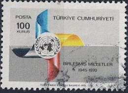 Türkei Turkey Turquie - 25  Jahre UNO (MiNr: 2196) 1970 - Gest Used Obl - Used Stamps