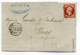 YT N°17  ( Napoleon ND 80c) Seul Sur Lettre De ROMANS Pour VINAY / Dept 25 De La Drôme / 1859 - 1849-1876: Classic Period