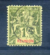 REUNION YT N°44 Type Sage 1fr Olive  Oblitéré    Côte 38€ - Used Stamps