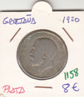 CR1158 MONEDA GRAN BRETAÑA 1920 PLATA MBC - Otros & Sin Clasificación