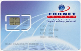 LESOTHO GSM (SIM) CHIP CARD ECONET MINT UNUSED - Lesoto