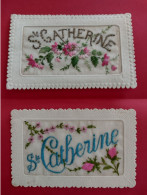 Sainte Catherine - Lot De 2 Cartes Brodées - Sainte-Catherine