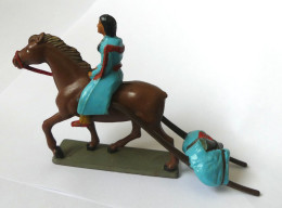 FIGURINE STARLUX INDIENNE A CHEVAL AVEC BAGGAGES SUR TRAVOIS INDIEN Réf 2841 1969 - Starlux