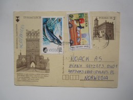 POLAND POSTAL CARD To NORWAY - Brieven En Documenten