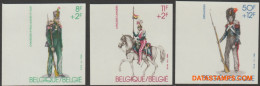 België 1983 - Mi:2160/2162, Yv:2108/2110, OBP:2108/2110, Stamp - □ - Solidarity Military Uniforms - 1981-2000