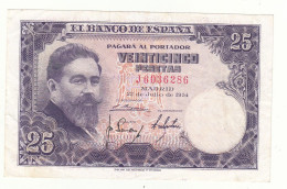 CRBS0787 BILLETE ESPAÑA 25 PESETAS 1954 MBC- - 25 Pesetas