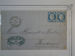 BW2 MARTINIQUE   BELLE LETTRE RR 10 FEVR. 1876 ST PIERRE A BORDEAUX FRANCE  +PAIRE DE 25C +  +AFF. INTERESSANT ++ - Briefe U. Dokumente