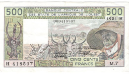 NIGER 500 FRANCS G 1981 H 418507 M.7 - Niger