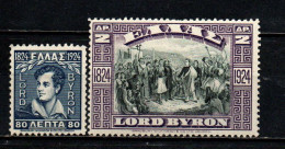 GRECIA - 1924 - Death Of Lord Byron (1788-1824) At Missolonghi - MNH - Unused Stamps