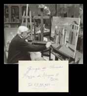 Giorgio De Chirico (1888-1978) - Peintre & Sculpteur - Carte Autographe Signée + Photo - Pintores Y Escultores
