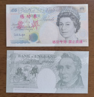 China BOC (Bank Of China) Training/test Banknote,United Kingdom Great Britain POUND B Series £5 Specimen Overprint - Falsi & Campioni