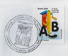 Brazil 2005 Cover Commemorative Cancel 60 Years Regional Electoral Court Of Paraná Building Democracy Election Curitiba - Covers & Documents