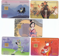 Belgacom, Mulan & Disney, Exp 11.2000, Complet Set - Avec Puce