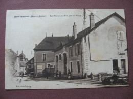 CPA 70 MONTBOZON Poste Et Rue De La Gare ANIMEE - Montbozon