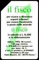 G 185 C&C 2242 SCHEDA USATA IL FISCO VERDE 10.000 L. VARIANTE PUNTI SU OCR E ERRORI - Errori & Varietà