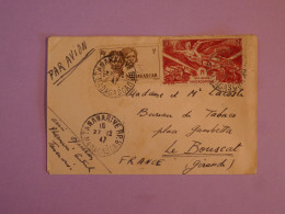 BW3   MADAGASCAR  BELLE LETTRE RR 1947 TANANARIVE   A  LE BOUSCAT    FRANCE +BLOC DE 8 TP +AFF. INTERESSANT+ ++ - Cartas & Documentos