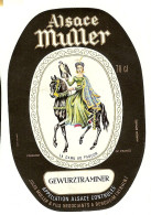 2 Etiquettes Anciennes Vin D'Alsace SYLVANER Et GEWURZTRAMINER (J. Muller - Bergheim) - 2 étiquettes ***2 Scans*** /E26 - Gewürztraminer