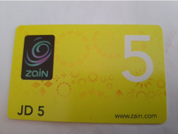 JORDANIE /PREPAID CARD/ ZAIN.COM/  DATE 31-12-2020  YELLOW CARD JD 5       MINT CARD       ** 14090*** - Jordan