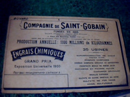 Vieux Papier Publicité Buvard Compagnie De Saint Gobain Engrais Chimique - S