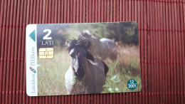 Phonecard Horses Used Rare - Letonia
