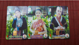 Laos 3Phonecards  Used Rare - Laos