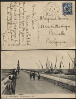 EGYPT PORT SAID 25c Mouchon Surch 10 Millièmes Obl. PORT-SAID Vers Bruxelles 1923 (x566) - Lettres & Documents