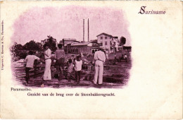 PC SURINAME PARAMARIBO - GEZICHT VAN DE BRUG. STEENBAKKERSGRACHT (a2494) - Surinam