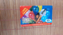 Pronto Prepaidcard Balloon With Tellink Logo On Backside Used Rare - GSM-Kaarten, Herlaadbaar & Voorafbetaald