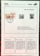 Brochure Brazil Edital 1977 04 Grapegatherer Oxcart Driver With Stamp CPD SP 05 - Storia Postale