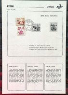 Brochure Brazil Edital 1977 04 Grapegatherer Oxcart Driver With Stamp CPD SP 03 - Lettres & Documents