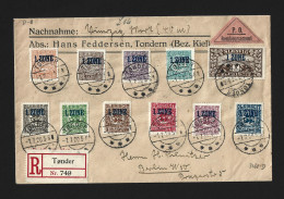 PLEBISCITE SCHLESWIG 1920 Abstimmung. Brief TONDER - BERLIN Stamps Mi.# 15-25 Allemagne Alemania COVER - Schleswig