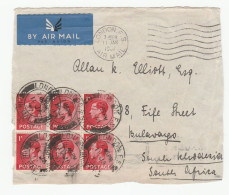 London FS AIR MAIL CDS To SOUTH AFRICA COVER (Front) 1937 E8 Eviii GB Stamps Aviation Flight - Covers & Documents