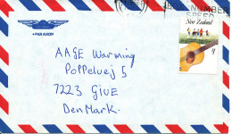 New Zealand Air Mail Cover Sent To Denmark 18-12-1986 Single Franked - Luftpost