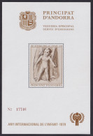 Andorra, Spanish Post, 1979, Int. Year Of The Child, Special Souvenir Sheet - Andere & Zonder Classificatie