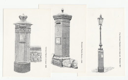 3 Postcards Victorian POSTBOXES  Mailed On First Day Of Sale  Postbox Gb Stamps Cover Postcard - Poste & Facteurs