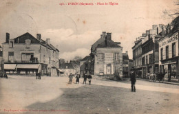 éveon - La Place De L'église - Café LOUVEAU ROUILLARD - Evron