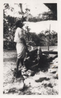 Fiji Beating A Wooden Log War Drum PB Postcard Photo - Fidji