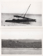 Fiji Canoe Boat 2x PB Plain Back Vintage Postcard Photo S - Fidji