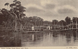 Native Bridge At Lami River Suva Fuji Antique RPC Postcard - Fidji